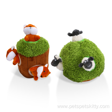 Seek toy plush sheep and squirrel dog toy